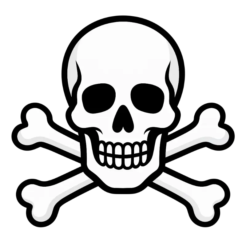 Pirate Skull and Crossbones Symbol