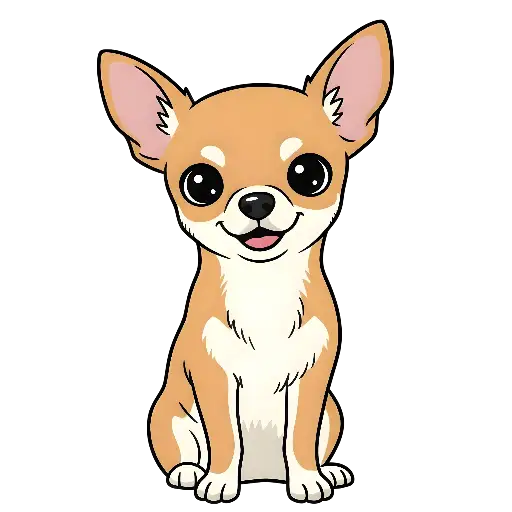 Cute Kawaii Chihuahua Dog Illustration Custom Kiss-Cut Stickers