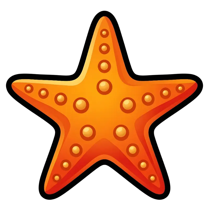 Cheerful Cartoon Starfish with Gradient Orange and Bumps