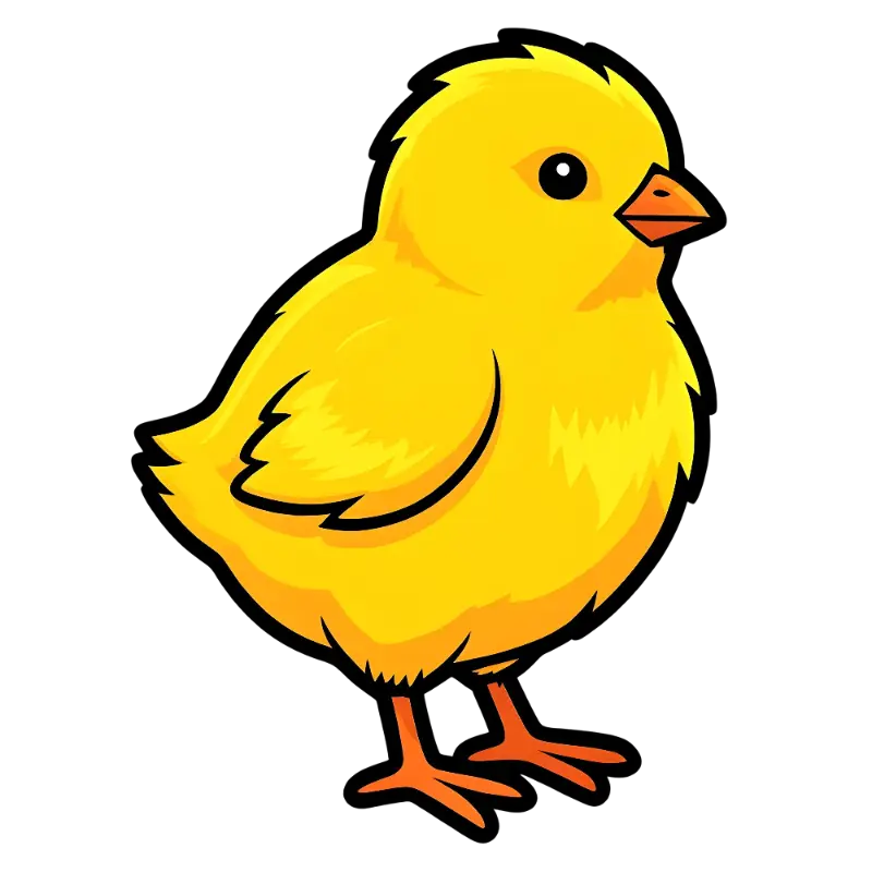 Cute Yellow Chick Cartoon Kiss Cut Sticker