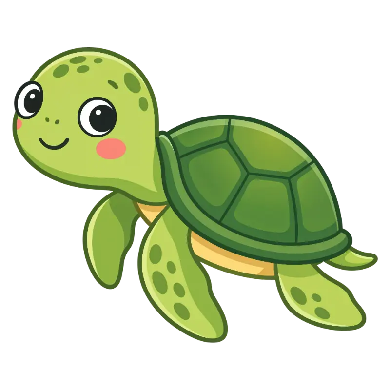 Cute Blush Cheek Turtle Illustration