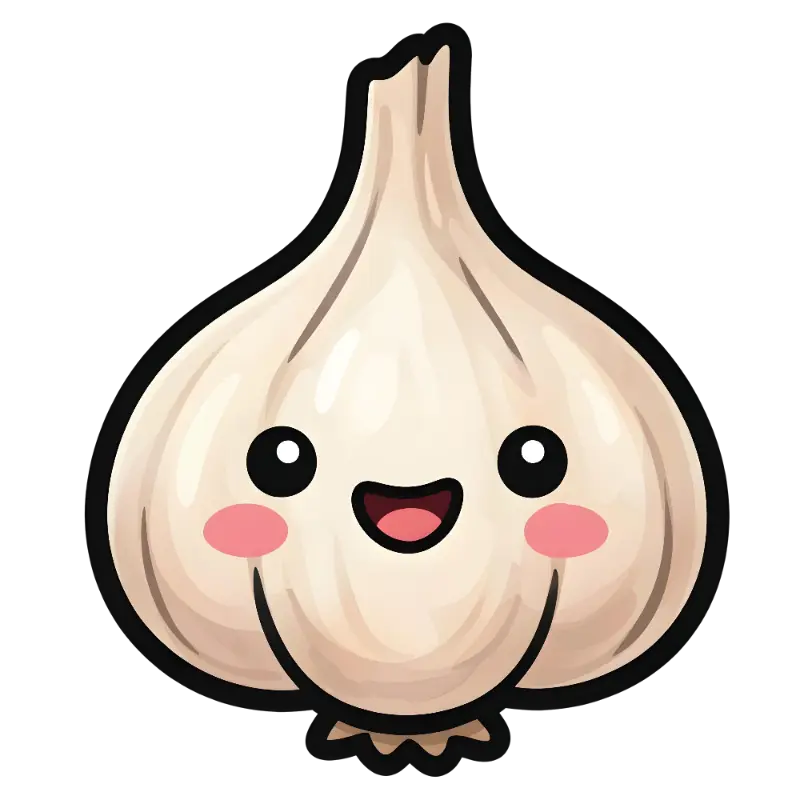 Blushed Kawaii Garlic Character