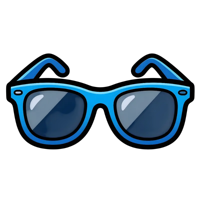 Emoji Style Bold Blue Sunglasses