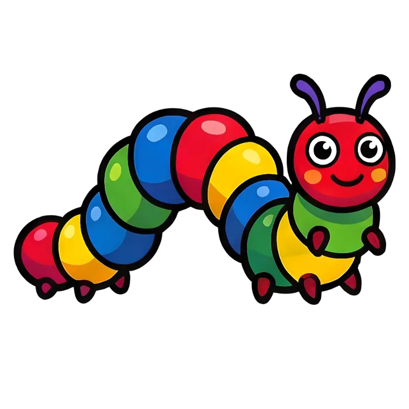 Cheerful Primary Color Caterpillar