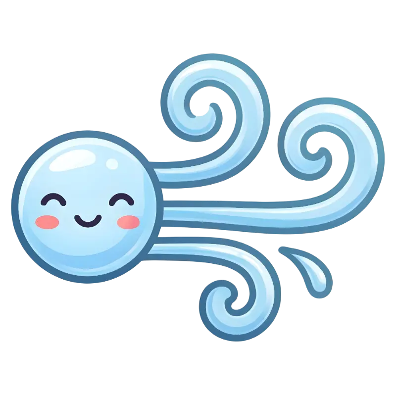 Cute Cartoon Wind Character with Pink Blush Cheeks