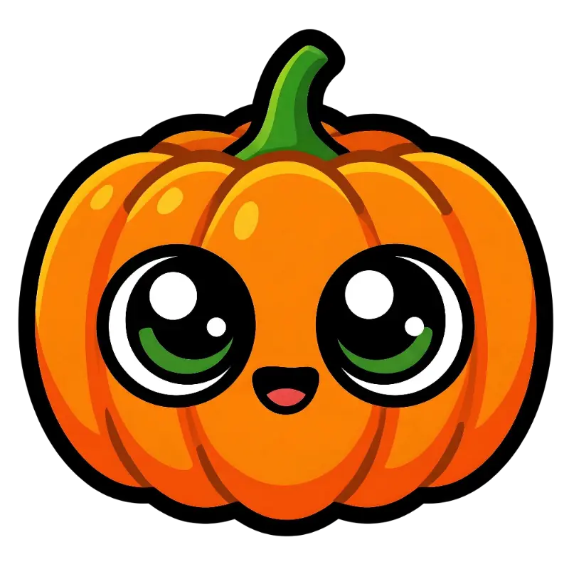 Cute Pumpkin with Big Expressive Eyes