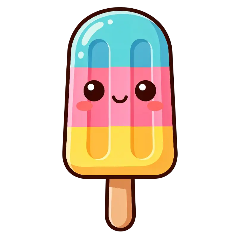 Cute Cartoon Smiling Three-Color Popsicle Illustration