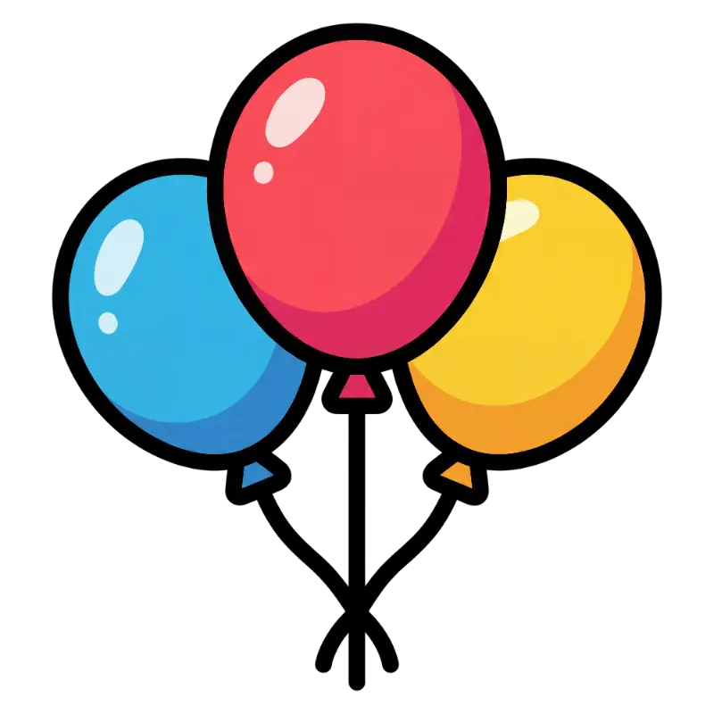 Three Playful Cartoon Balloons