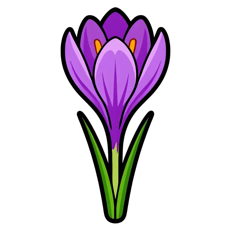 Stylized Crocus Flower Illustration