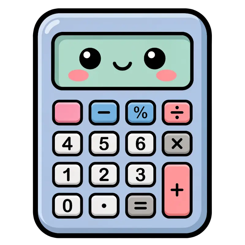Kawaii Calculator Character Illustration