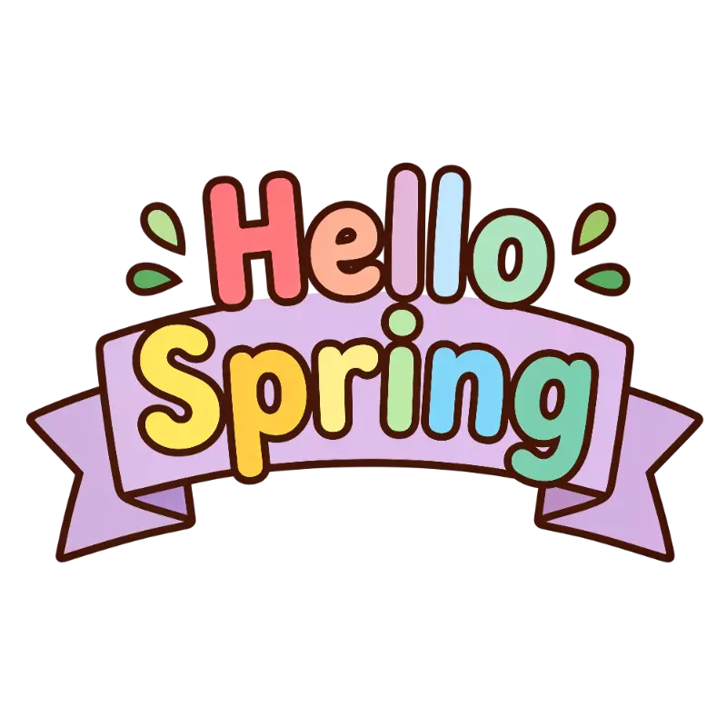 Playful Multicolor Hello Spring Banner