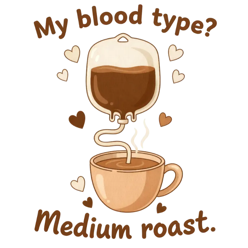 Humorous Cartoon Coffee IV Bag Design for Coffee Lovers