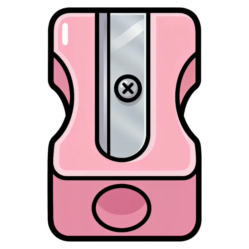 Simple Pink Flat Design Pencil Sharpener with Subtle Gradients