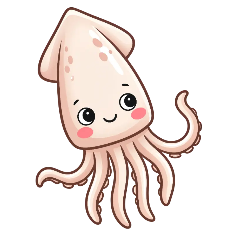 Kawaii Blushing Squid
