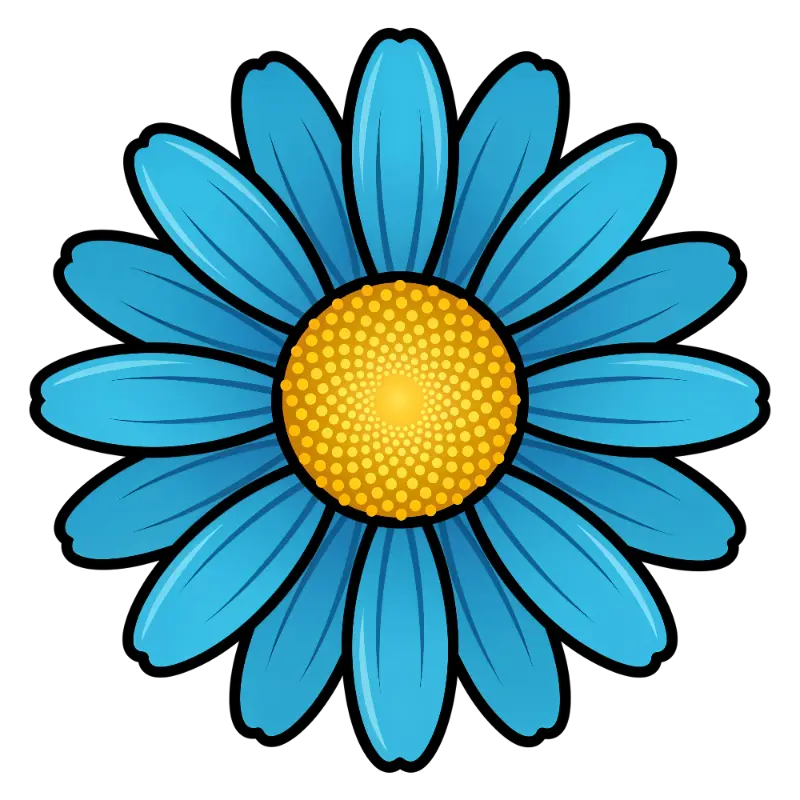 Blue Daisy with Gradient Petals