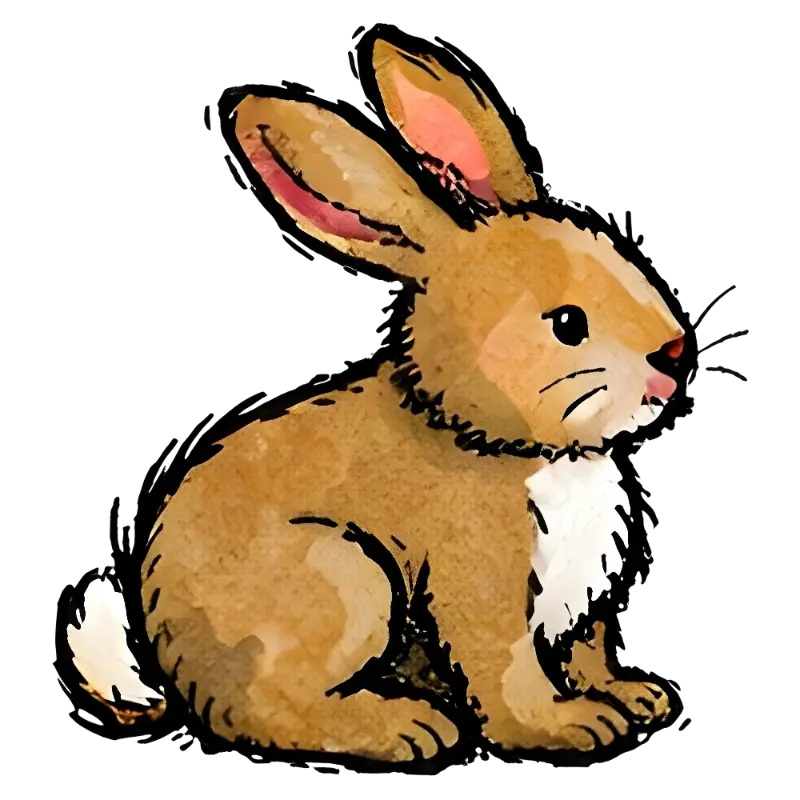 Cute Watercolor Rabbit Illustration Custom Kiss-Cut Stickers