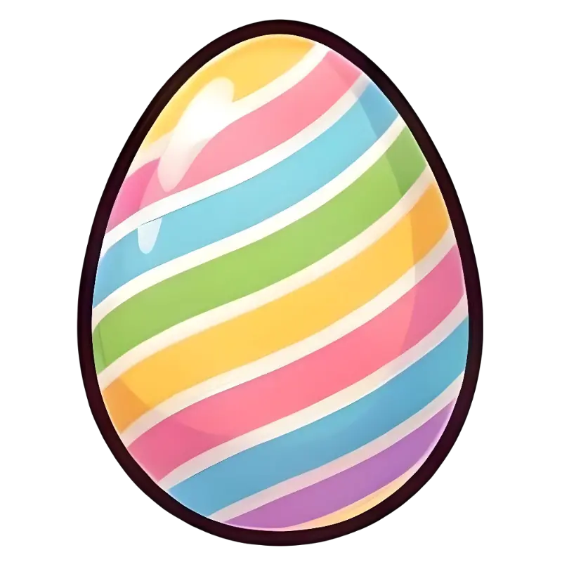Cartoon Pastel Diagonal Striped Easter Egg Illustration