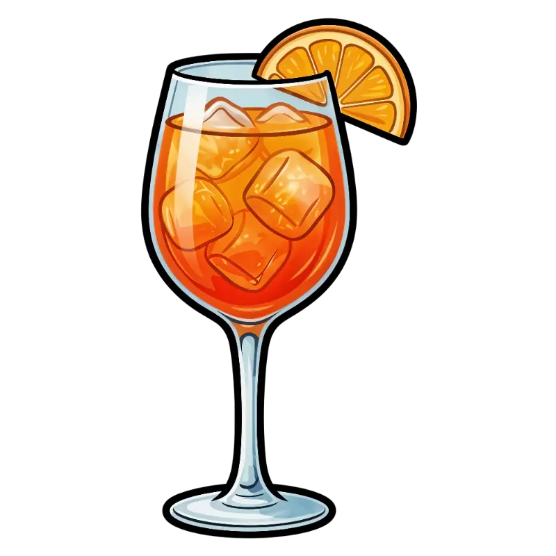 Refreshing Orange Aperol Spritz Cocktail Illustration