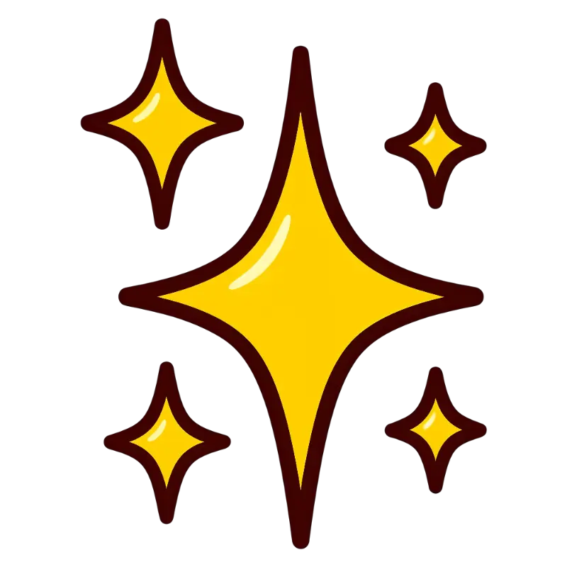 Cartoon Bright Yellow Four-Pointed Sparkle Cluster