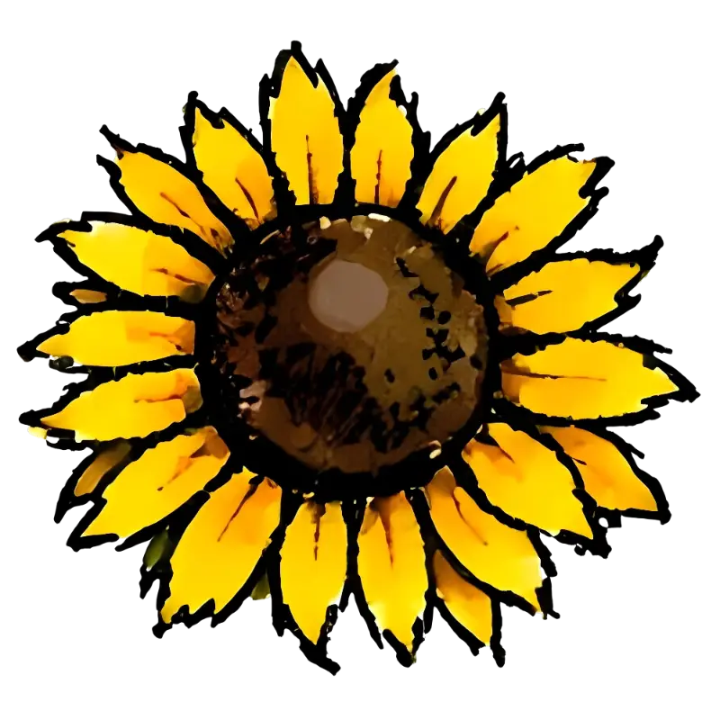 Distressed Rustic Sunflower Illustration for Home Decor