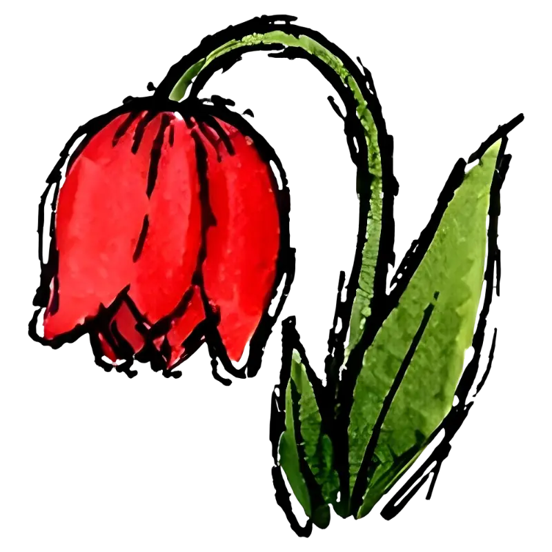 Red Bell Flower Custom Kiss-Cut Stickers