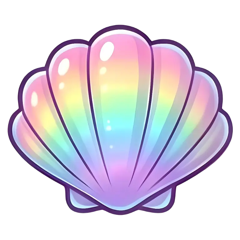 Cartoon Iridescent Seashell