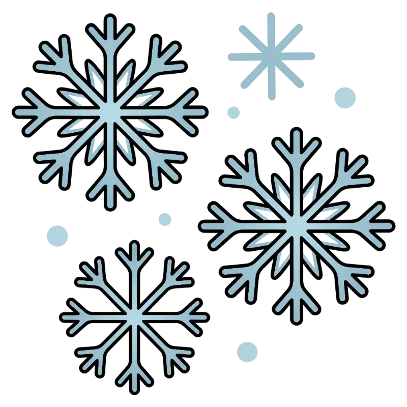 Light Blue Rounded Pixel Snowflakes