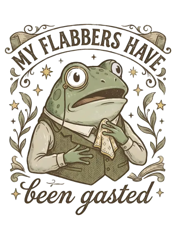 Vintage Surprised Frog Character with Monocle and Handkerchief