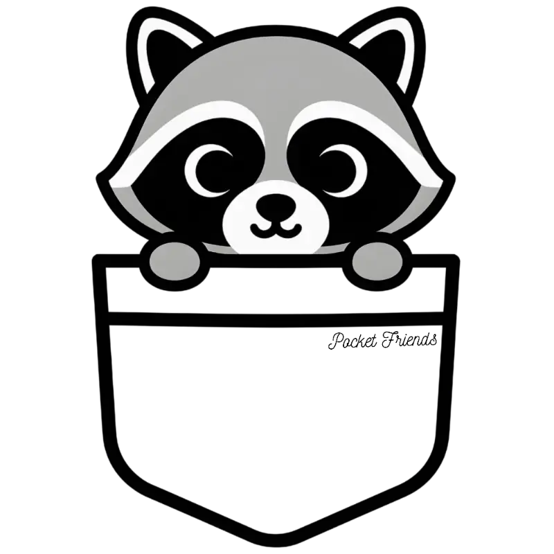 Pocket Friends Raccoon Peeking Pocket Graphic