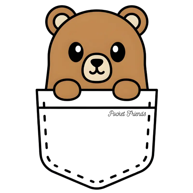 Pocket Friends Bear Peeking Pocket Graphic