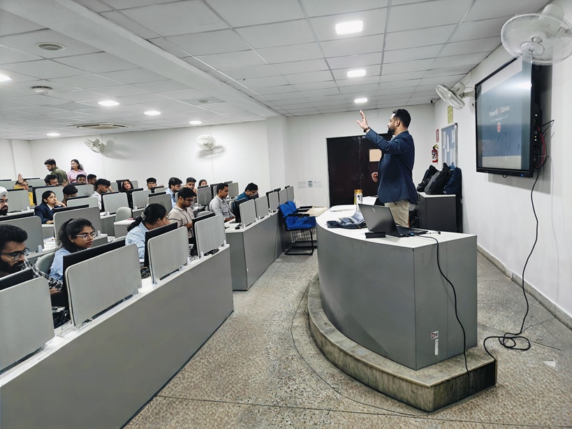 Side view of a training session in progress.