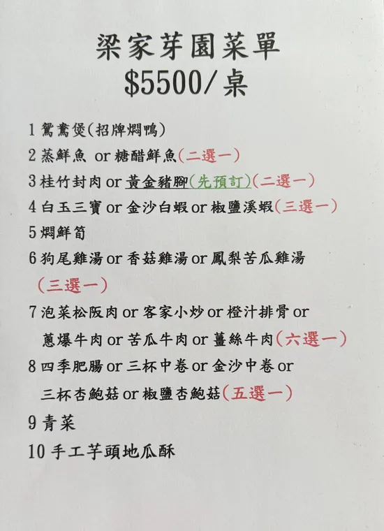 梁家芽園 最新菜單照片第 1 頁