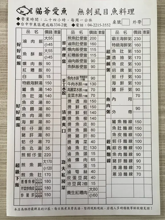 貓爺愛魚-虱目魚料理 最新菜單照片