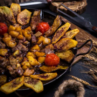 Quzu əti sacda/ Lamb in sadj