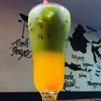 Matcha orange spritzer