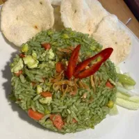 Nasi goreng hijau teri