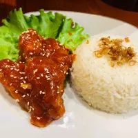 Korean chicken wing + nasi