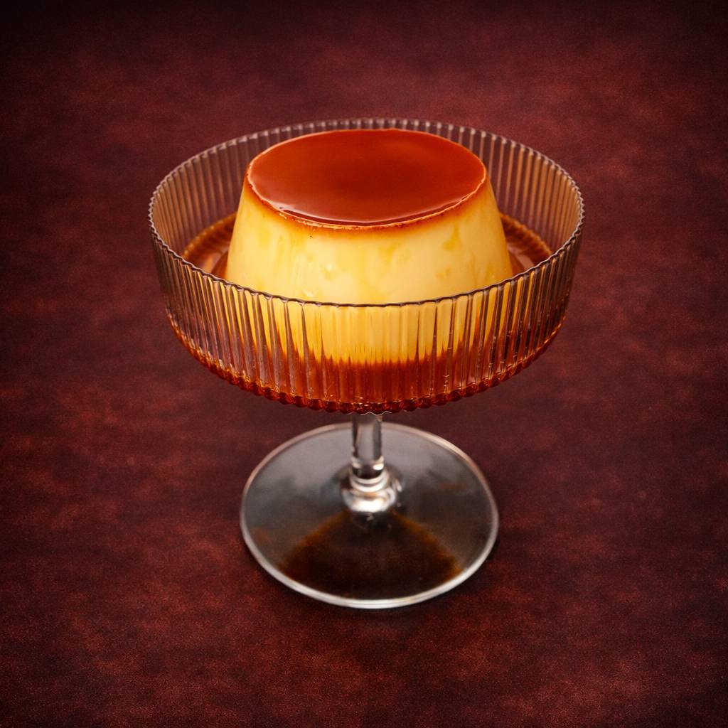 經典絲滑雞蛋布丁（Caramel Custard Pudding）｜1884 Taipei 精品甜點，NT$ 180・口感細緻滑順，蛋香與鮮奶油完美融合，淋上微苦焦糖醬，甜而不膩，經典耐人回味。

過敏原: 蛋奶類

