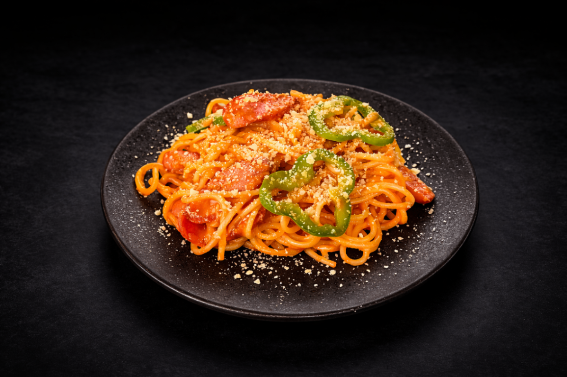  昭和懷舊拿坡里義大利麵（Neapolitan-style Spaghetti）｜Club One Taipei 日式麵類，NT$220・昭和風味番茄香氣，懷舊卻耐吃

過敏原: 蛋奶類

