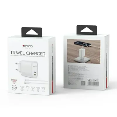 YESIDO YC71 מטען כפול יציאות USB-C + USB-L