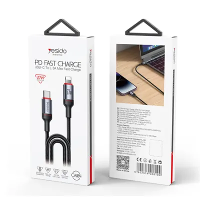 CA184 كابل بيانات وشحن سريع Type‑C إلى Lightning بقدرة 27 واط