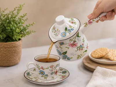 Floral Design Coffee Kettle Set