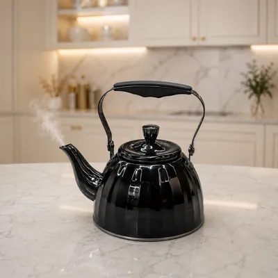 Black Stainless Steel Teapot