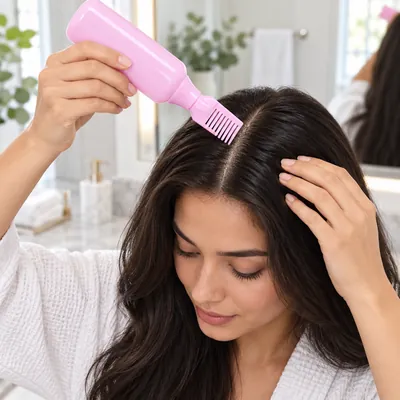 Hair dye applicator bottle set with brush