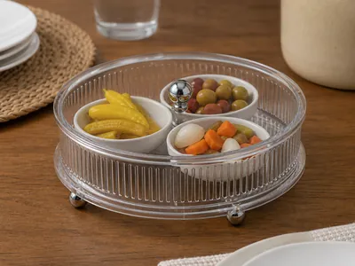 Round Acrylic Bowl with Lid