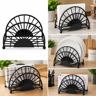 Black napkin holder