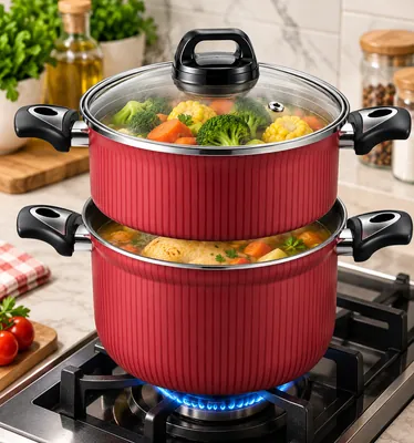 Red couscous pot