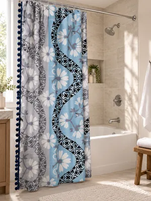Floral Pattern Shower Curtain