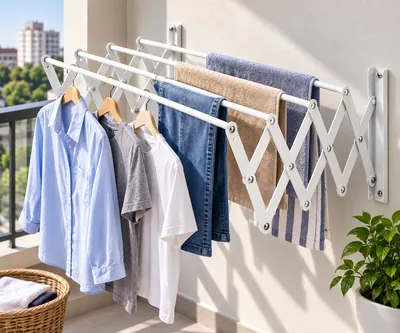 Foldable stainless steel clothes drying rack