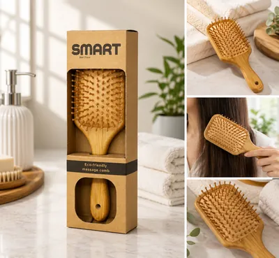 Wooden hair brush